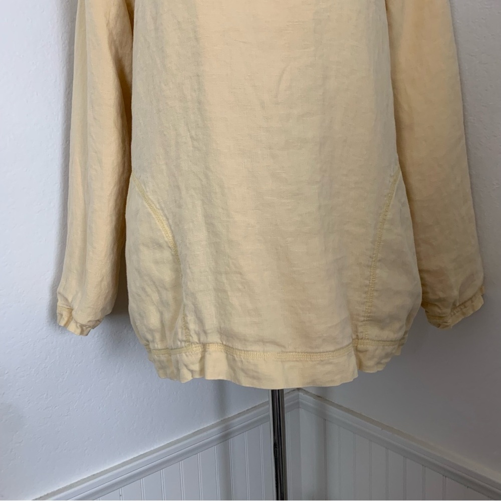 j jill Linen Long Sleeve Oversized Lined Shirt Women’s S Lagenlook Pockets Hanfu - Picture 14 of 17